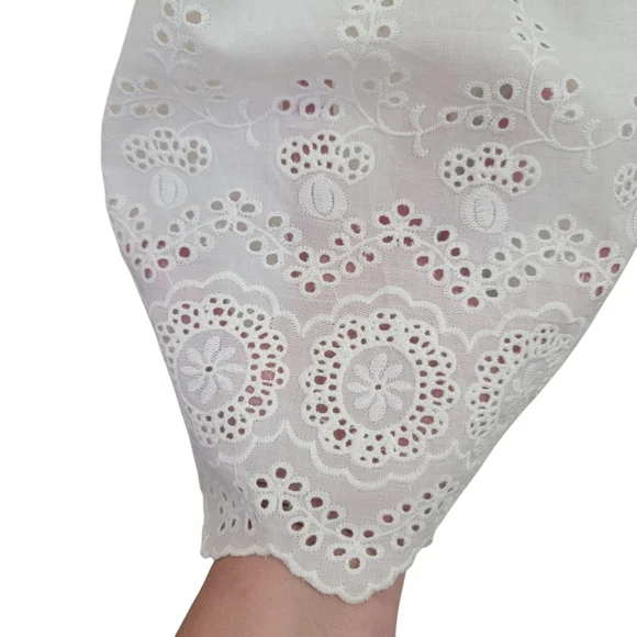 NWT Hello Molly Let Me Fall In Love White Midi Dress Lace Ruffles Women’s M - Picture 11 of 17